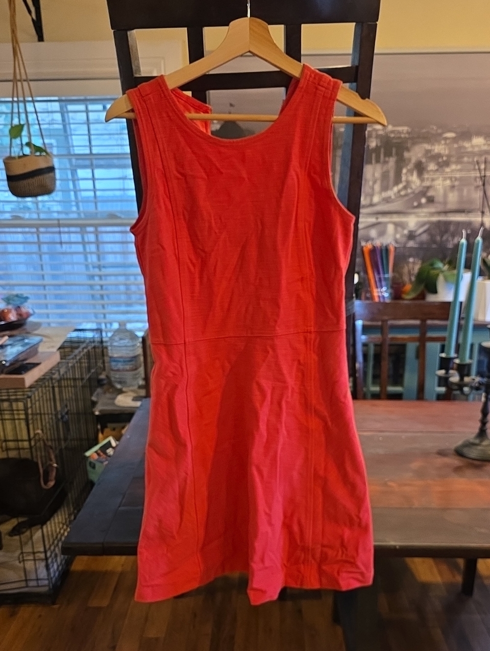 J. Crew Coral Sleeveless Fit-and-Flare Mini Dress